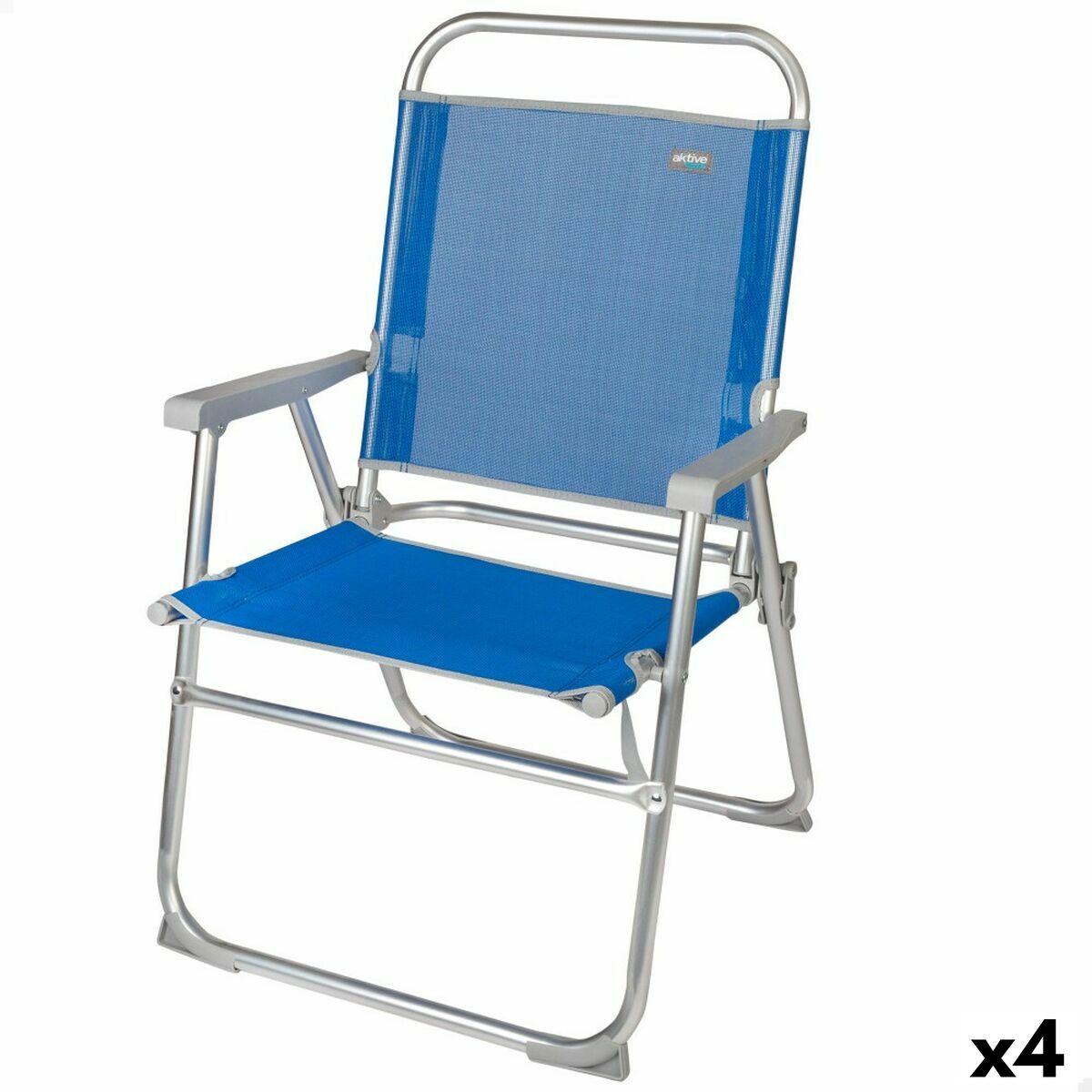 Beach Chair Aktive Gomera Blue 48 x 88 x 50 cm Aluminium Foldable (4 Units) Beach Chair Aktive Gomera Blue 48 x 88 x 50 cm Aluminium Foldable (4 Units)