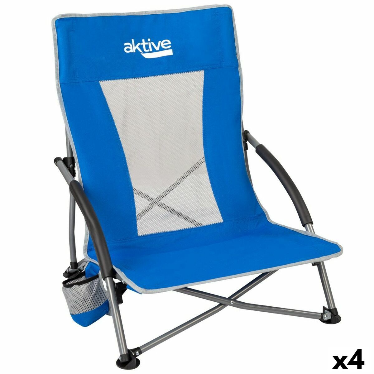 Beach Chair Aktive Blue 50 x 67 x 51 cm (4 Units) Beach Chair Aktive Blue 50 x 67 x 51 cm (4 Units)