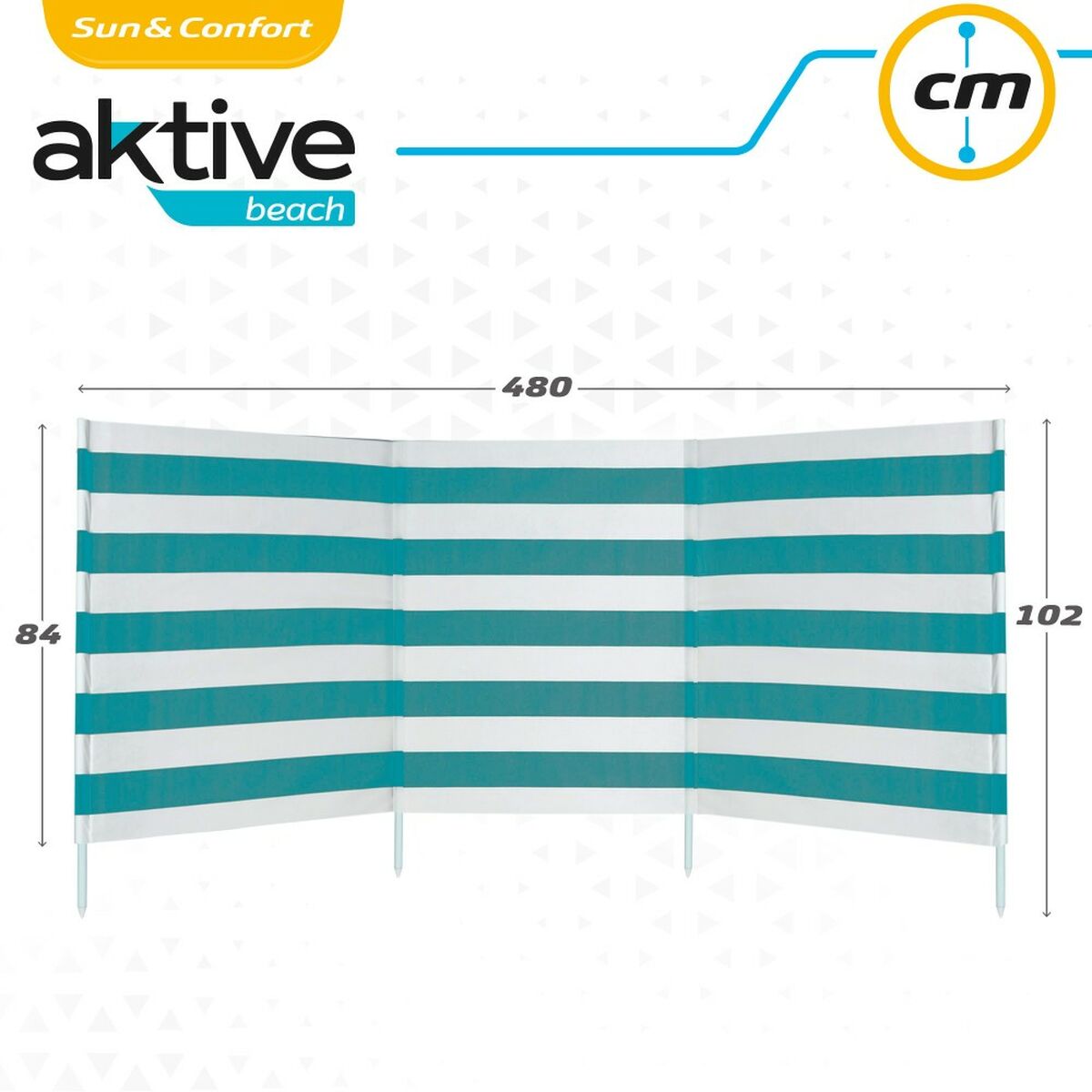 Beach Windscreen Aktive 480 x 102 x 1,5 cm (4 Units)