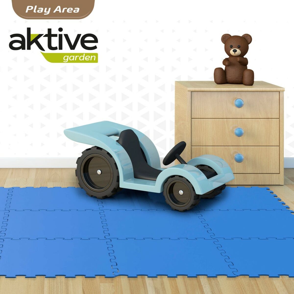 Child’s Puzzle Aktive Blue 9 Pieces Eva Rubber 50 x 0,4 x 50 cm (4 Units)