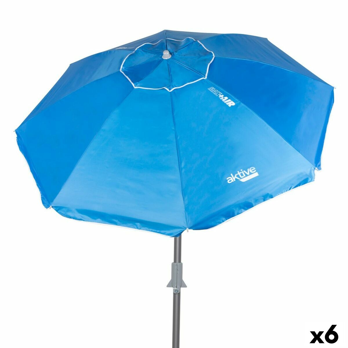 Umbrella Aktive Blue 200 x 205 x 200 cm (6 Units) Umbrella Aktive Blue 200 x 205 x 200 cm (6 Units)