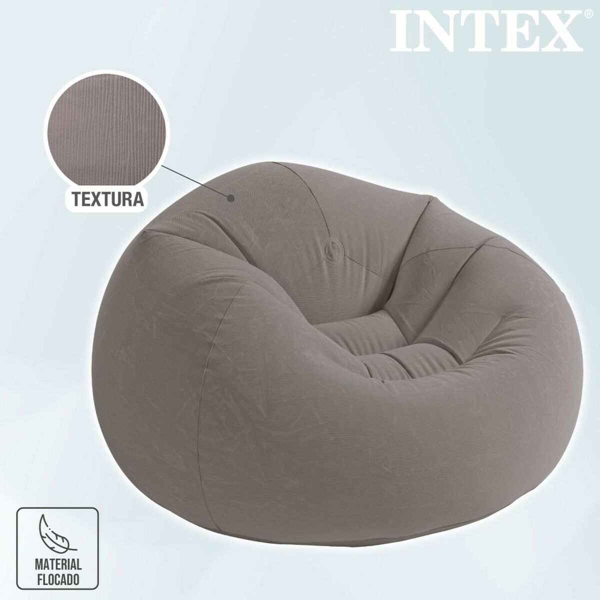 Inflatable Armchair Intex Grey 107 x 69 x 104 cm 114 x 71 x 114 cm (6 Units)