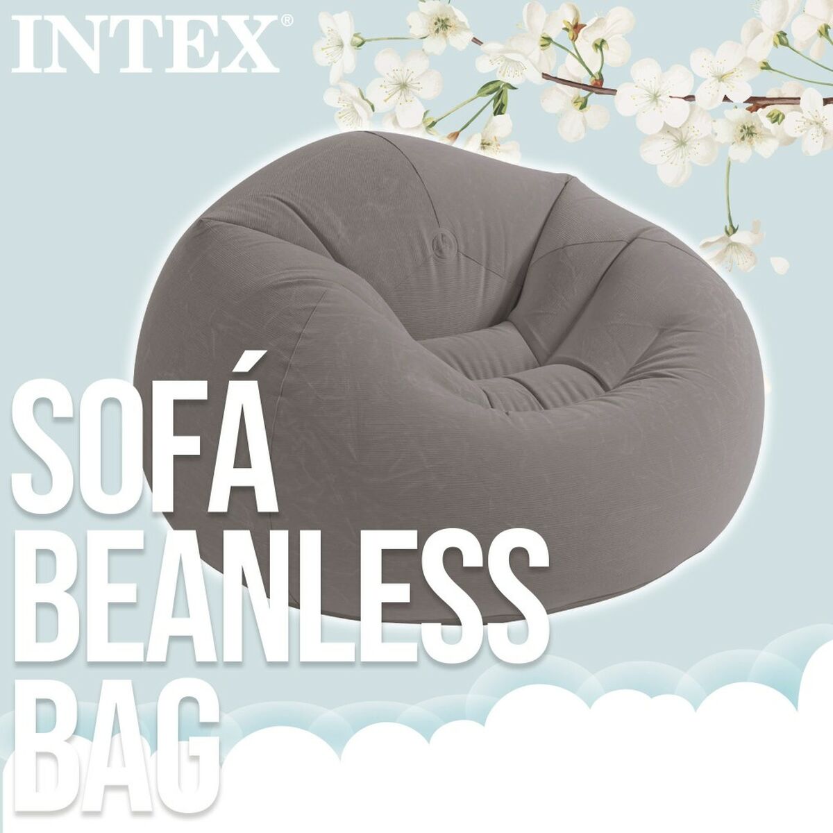 Inflatable Armchair Intex Grey 107 x 69 x 104 cm 114 x 71 x 114 cm (6 Units)