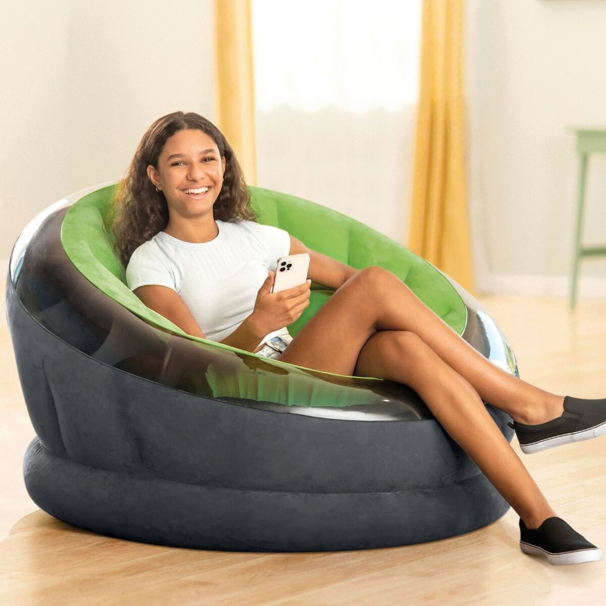 Inflatable Armchair Intex Empire Green 112 x 109 x 60 cm (3 Units)