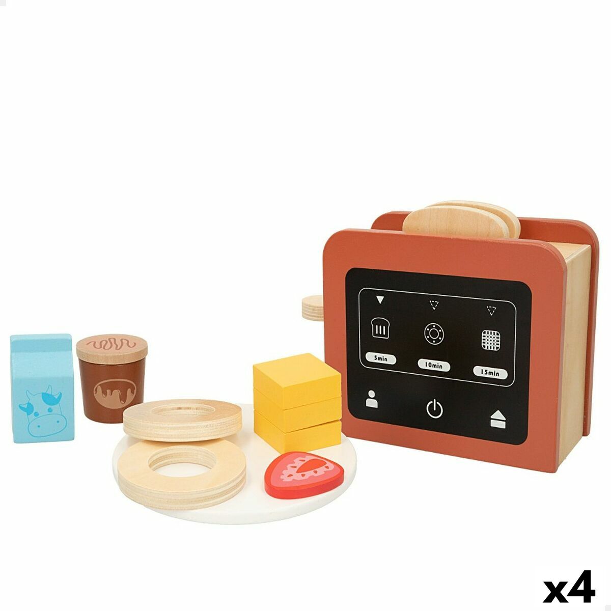 Toy toaster Woomax 10 Pieces 18,5 x 12,5 x 7,5 cm (4 Units) Toy toaster Woomax 10 Pieces 18,5 x 12,5 x 7,5 cm (4 Units)