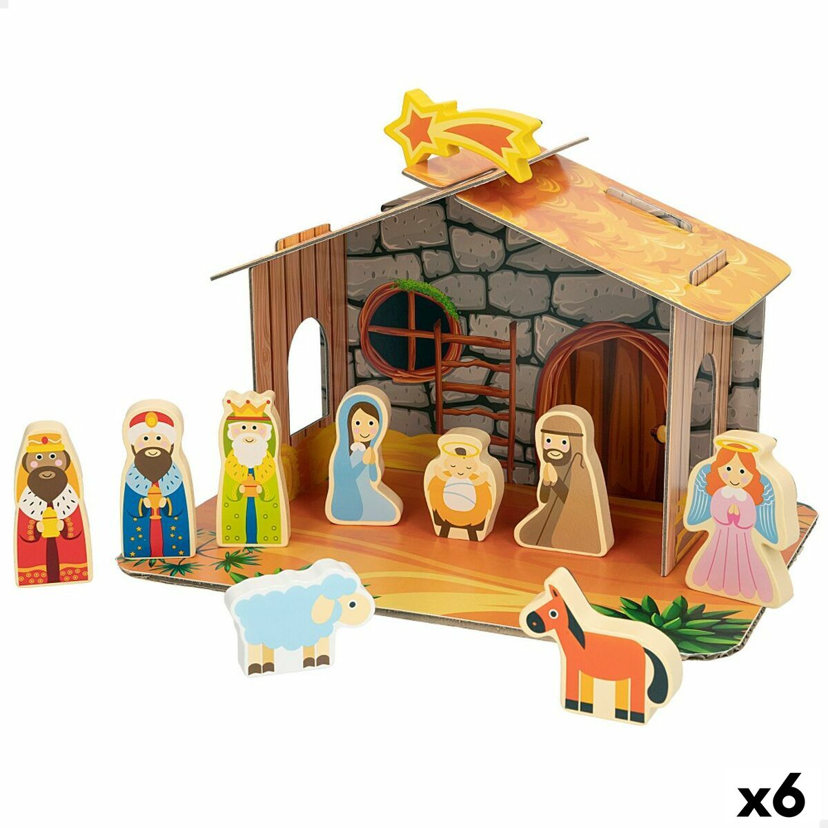 Christmas nativity set Woomax Wood Cardboard 22 x 16 x 12 cm 11 Pieces Christmas nativity set Woomax Wood Cardboard 22 x 16 x 12 cm 11 Pieces