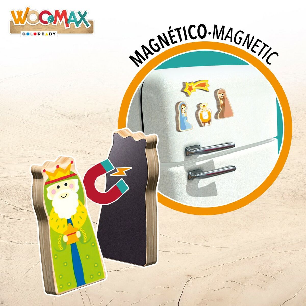 Christmas nativity set Woomax Wood Cardboard 22 x 16 x 12 cm 11 Pieces