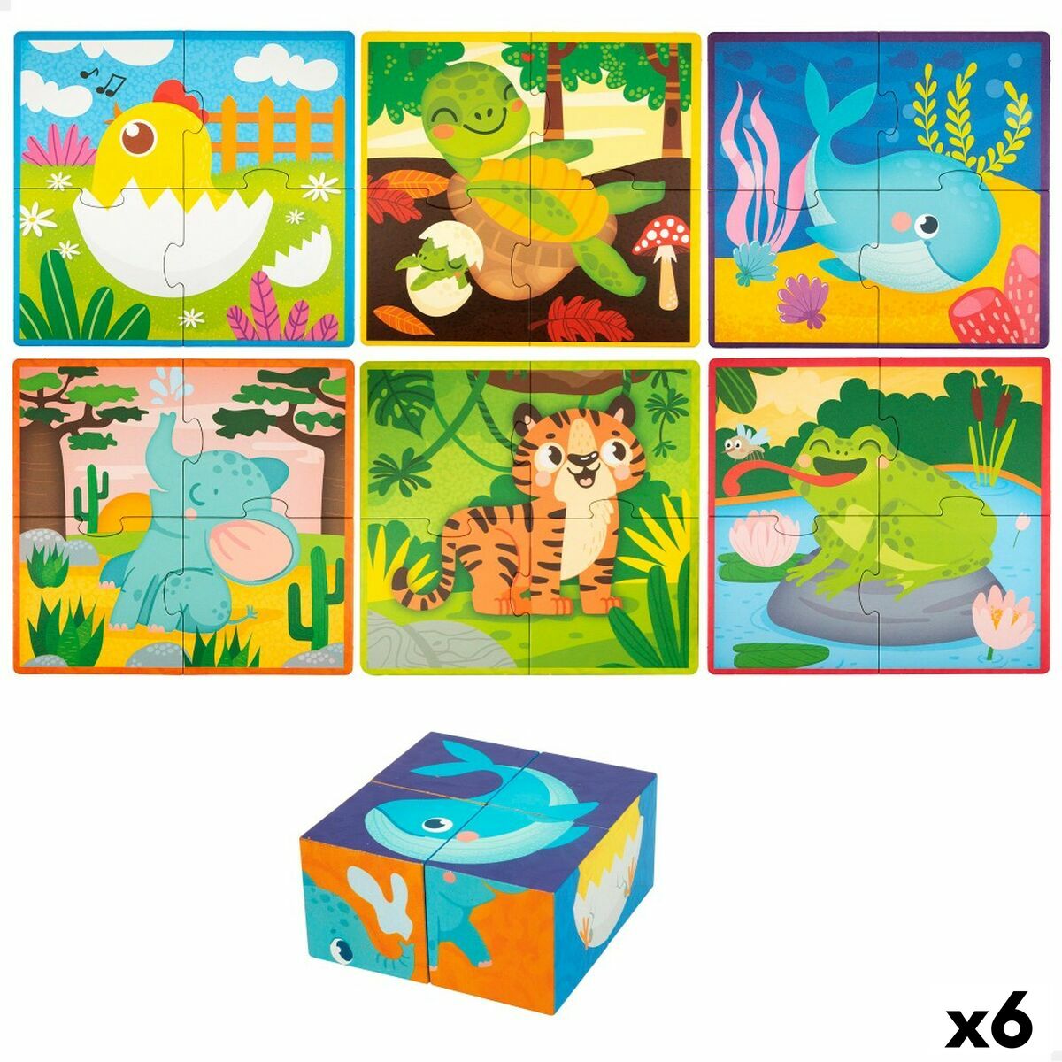 3D Puzzle Lisciani 4 Pieces 22 x 23 x 1 cm (6 Units) animals 3D Puzzle Lisciani 4 Pieces 22 x 23 x 1 cm (6 Units) animals
