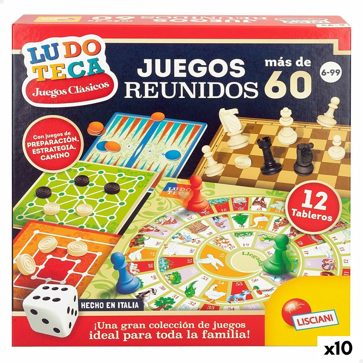 Board game Lisciani Juegos reunidos ES 26 x 1 x 26 cm (10 Units) Board game Lisciani Juegos reunidos ES 26 x 1 x 26 cm (10 Units)