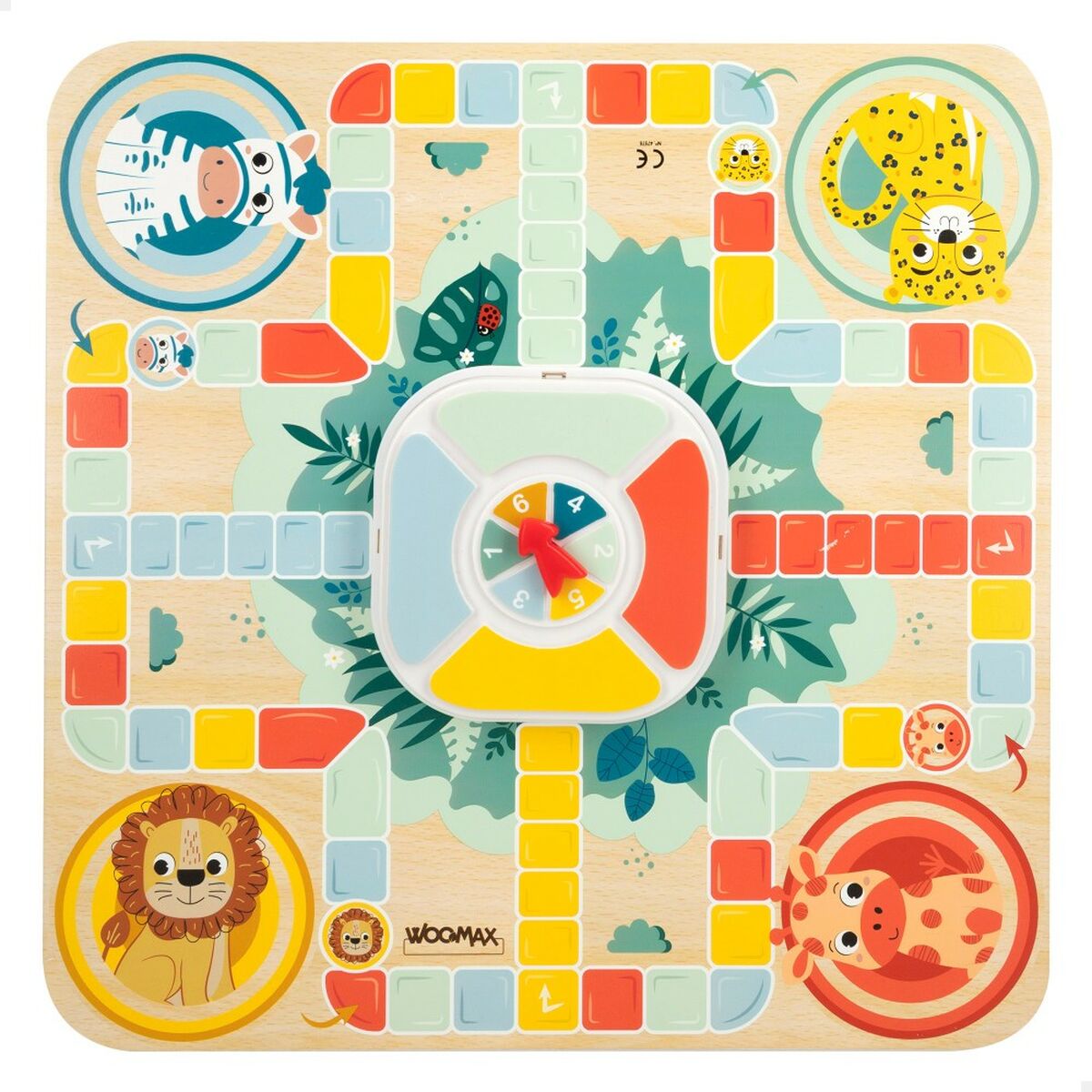 ParchÃ­s and Oca Board Woomax Zookabee 30 x 3 x 30 cm Children’s animals (6 Units)