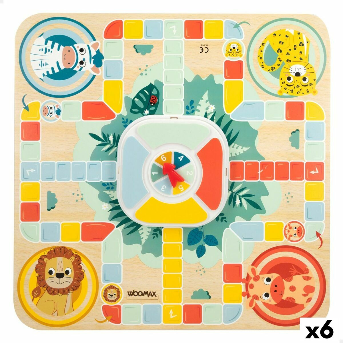 ParchÃ­s and Oca Board Woomax Zookabee 30 x 3 x 30 cm Children’s animals (6 Units)