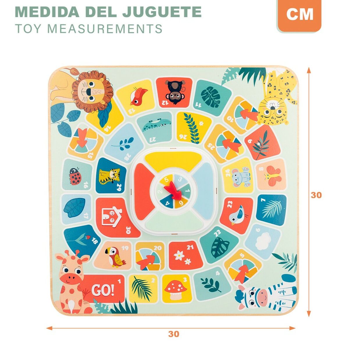 ParchÃ­s and Oca Board Woomax Zookabee 30 x 3 x 30 cm Children’s animals (6 Units)