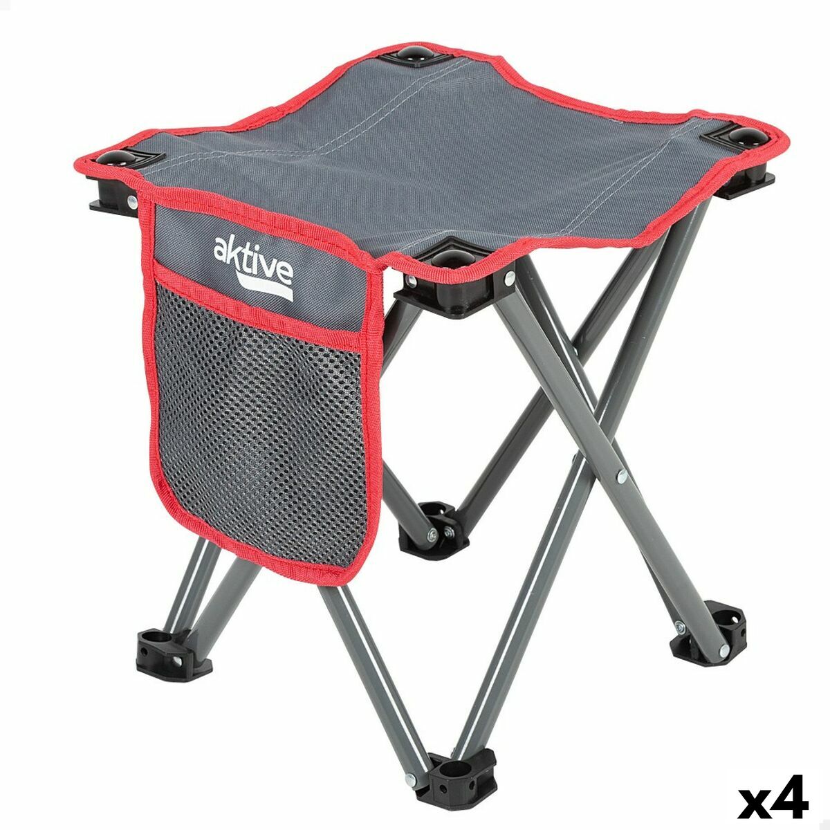 Stool Aktive Foldable Camping Grey 30 x 32 x 30 cm (4 Units) Stool Aktive Foldable Camping Grey 30 x 32 x 30 cm (4 Units)