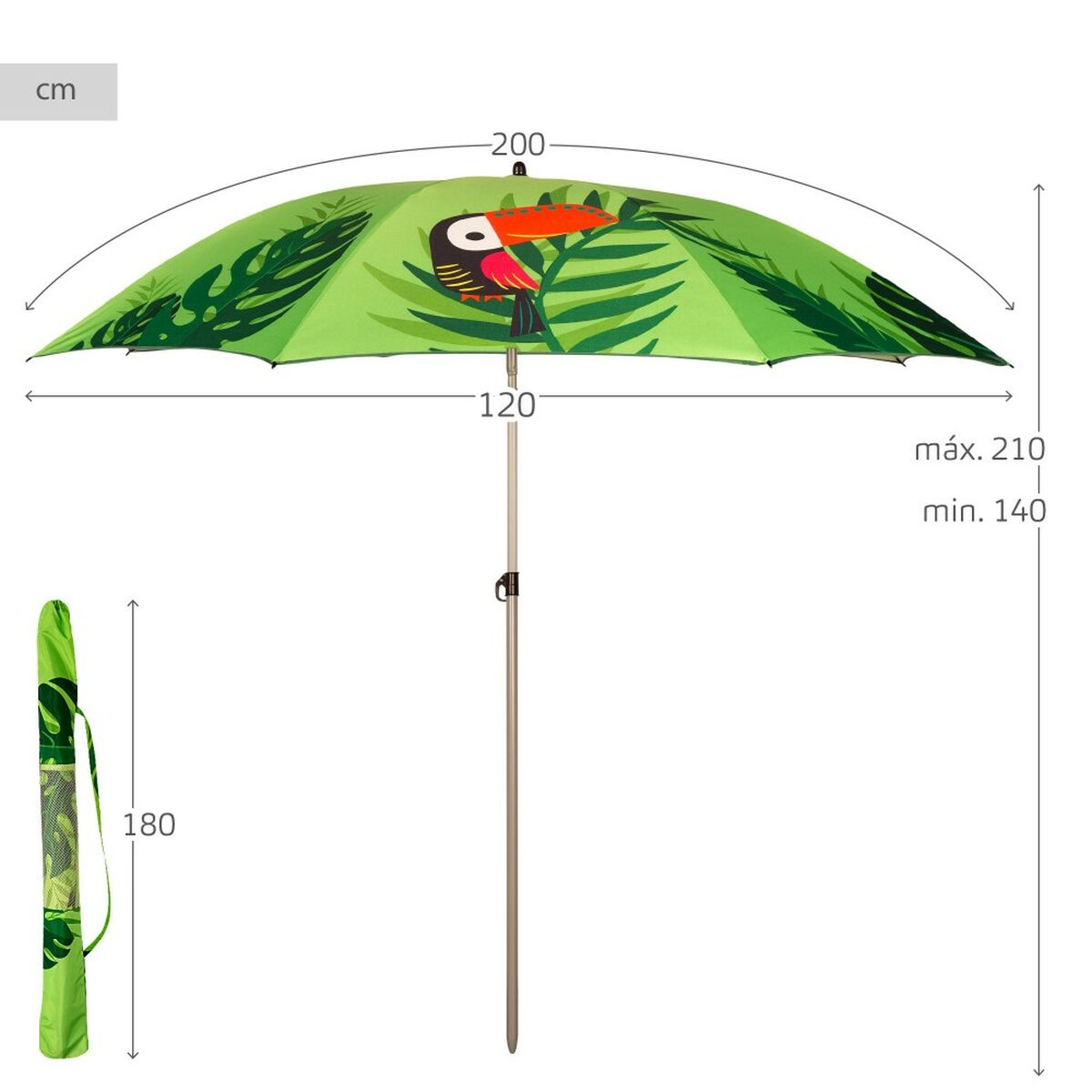 Umbrella Aktive 200 x 210 x 200 cm 200 x 215 x 200 cm (6 Units)