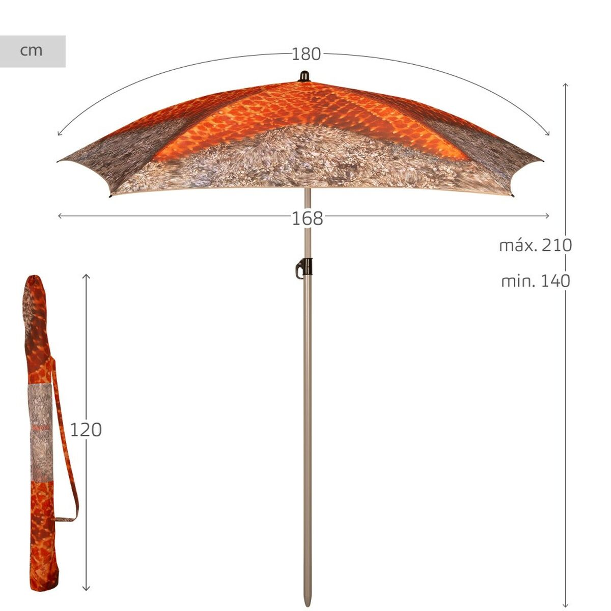 Umbrella Aktive 180 x 210 x 180 cm 180 x 215 x 180 cm (6 Units)