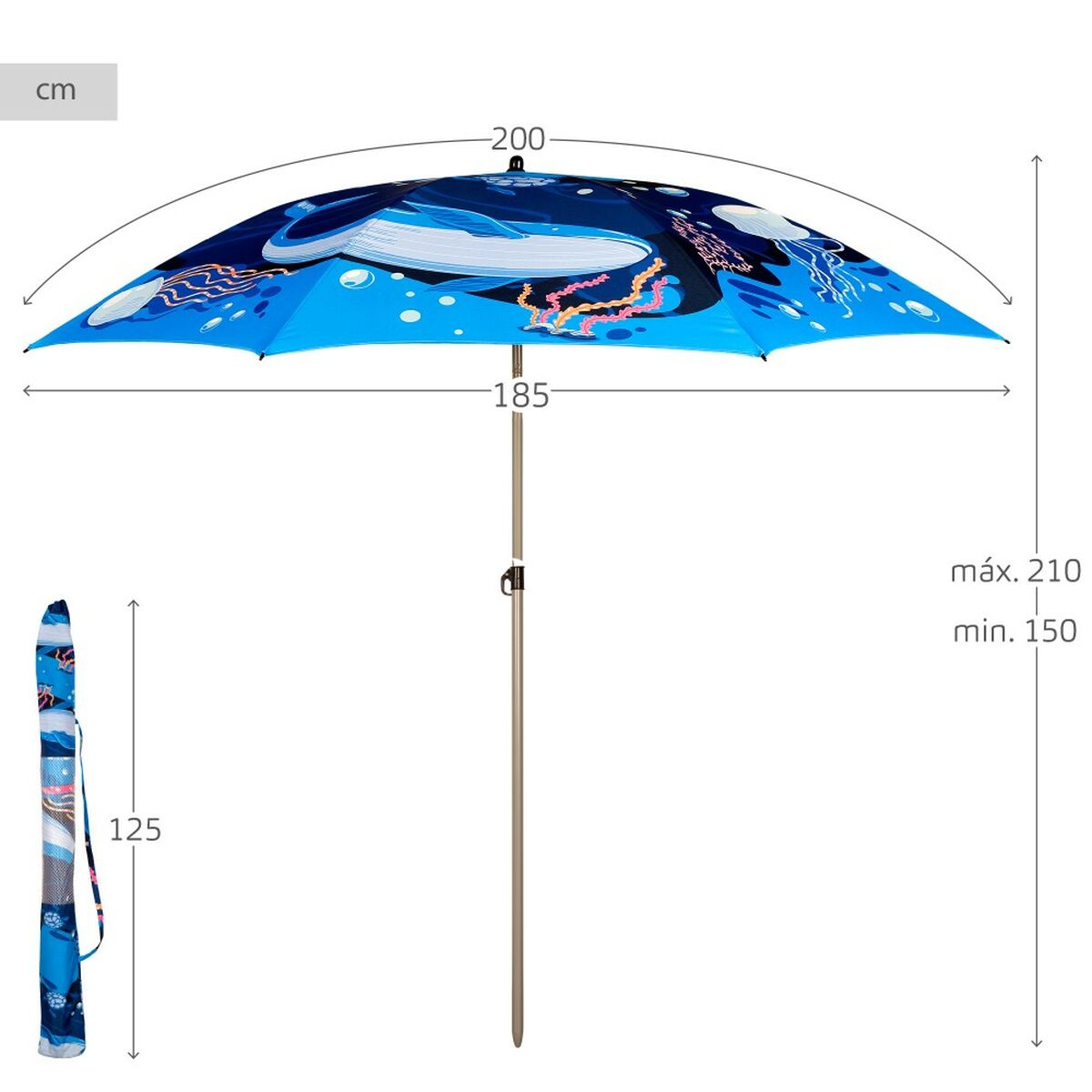 Umbrella Aktive 200 x 215 x 200 cm (6 Units)