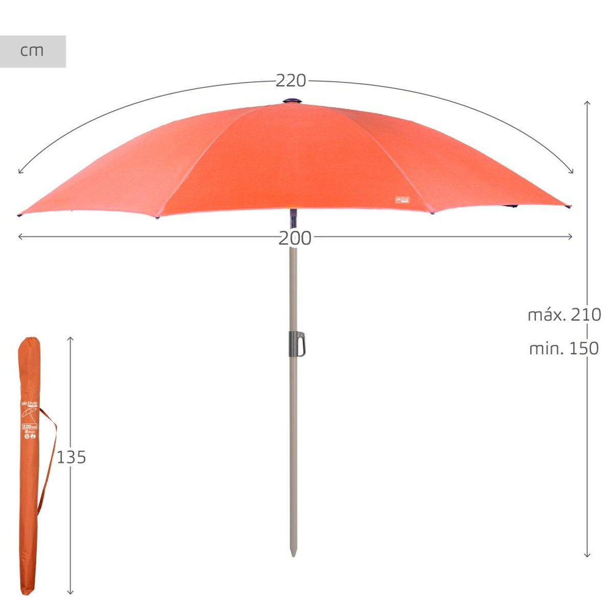 Umbrella Aktive 220 x 210 x 222 cm (2 Units)