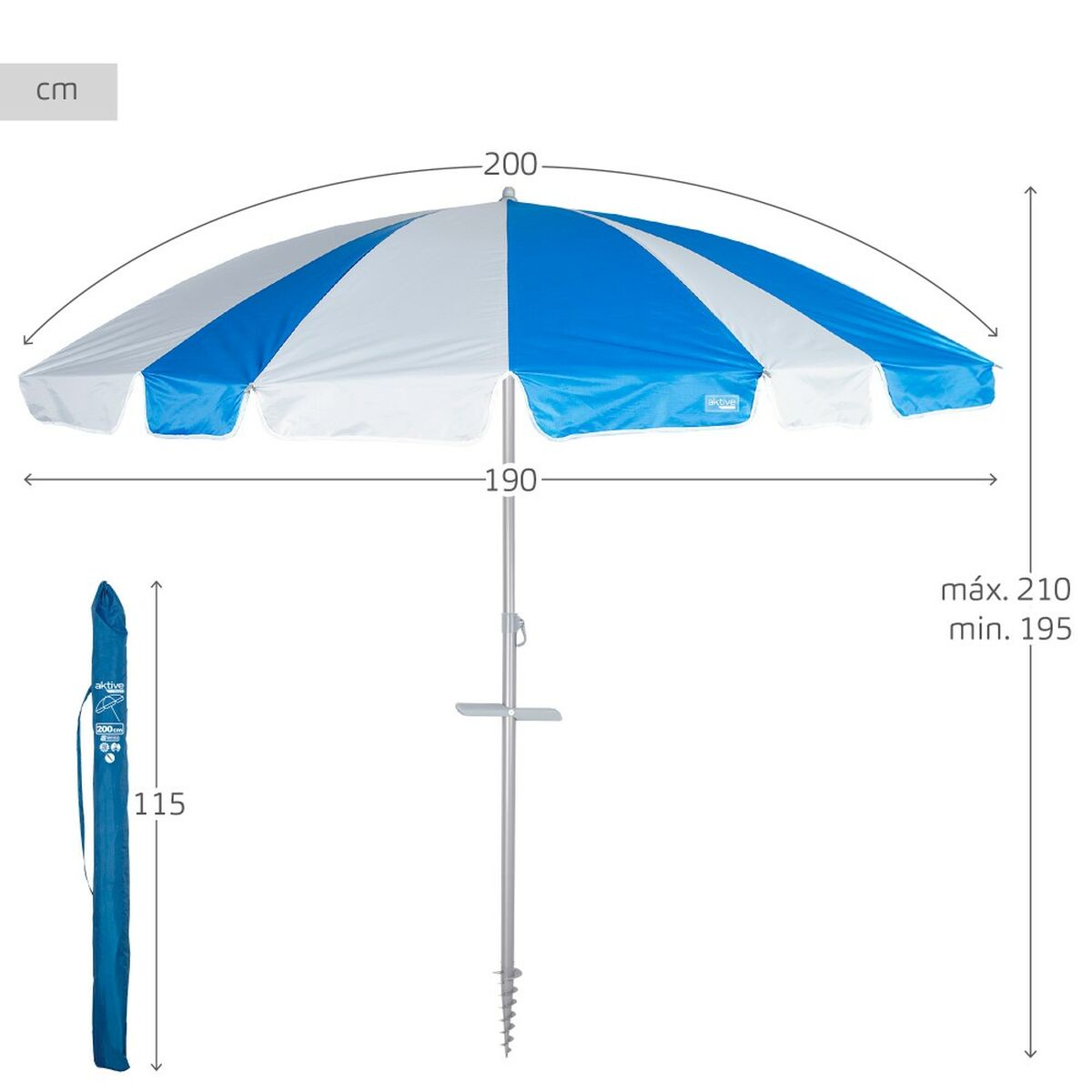 Umbrella Aktive 200 x 210 x 200 cm (6 Units)