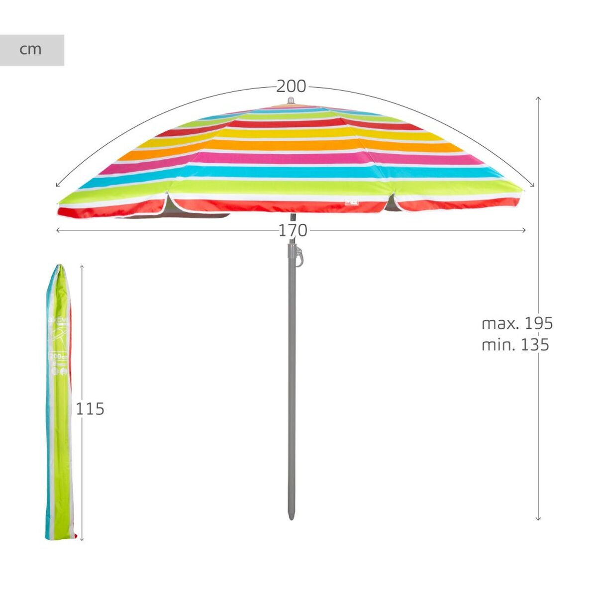 Umbrella Aktive 200 x 195 x 200 cm (6 Units)