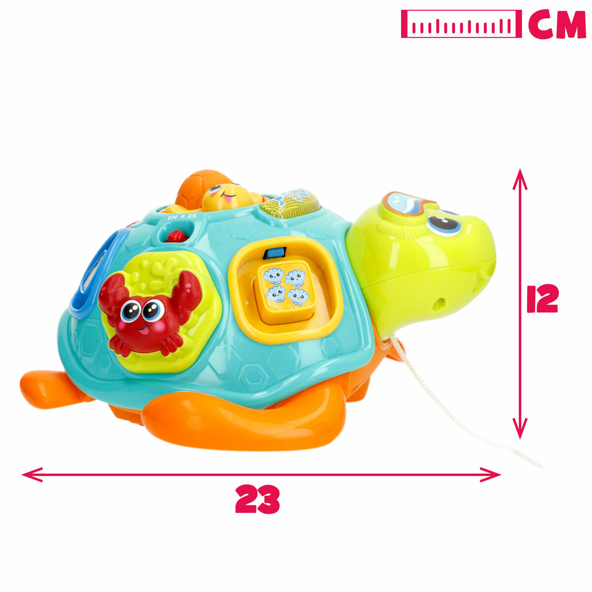 Pull-along toy Winfun 23 x 12 x 23 cm Tortoise Multicolour (2 Units)
