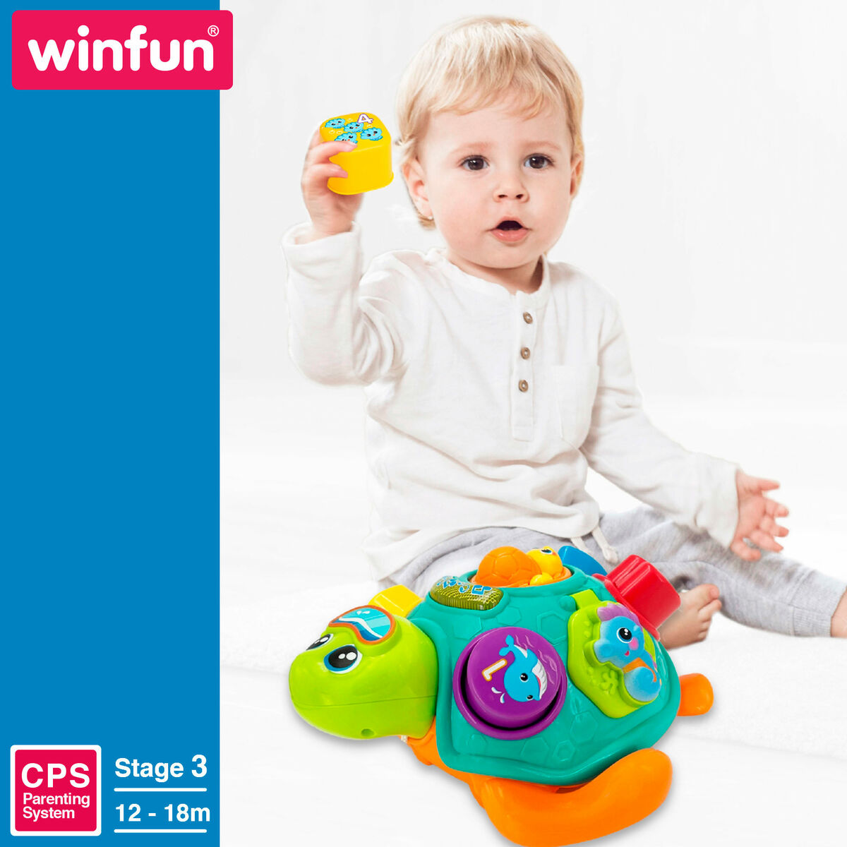 Pull-along toy Winfun 23 x 12 x 23 cm Tortoise Multicolour (2 Units)
