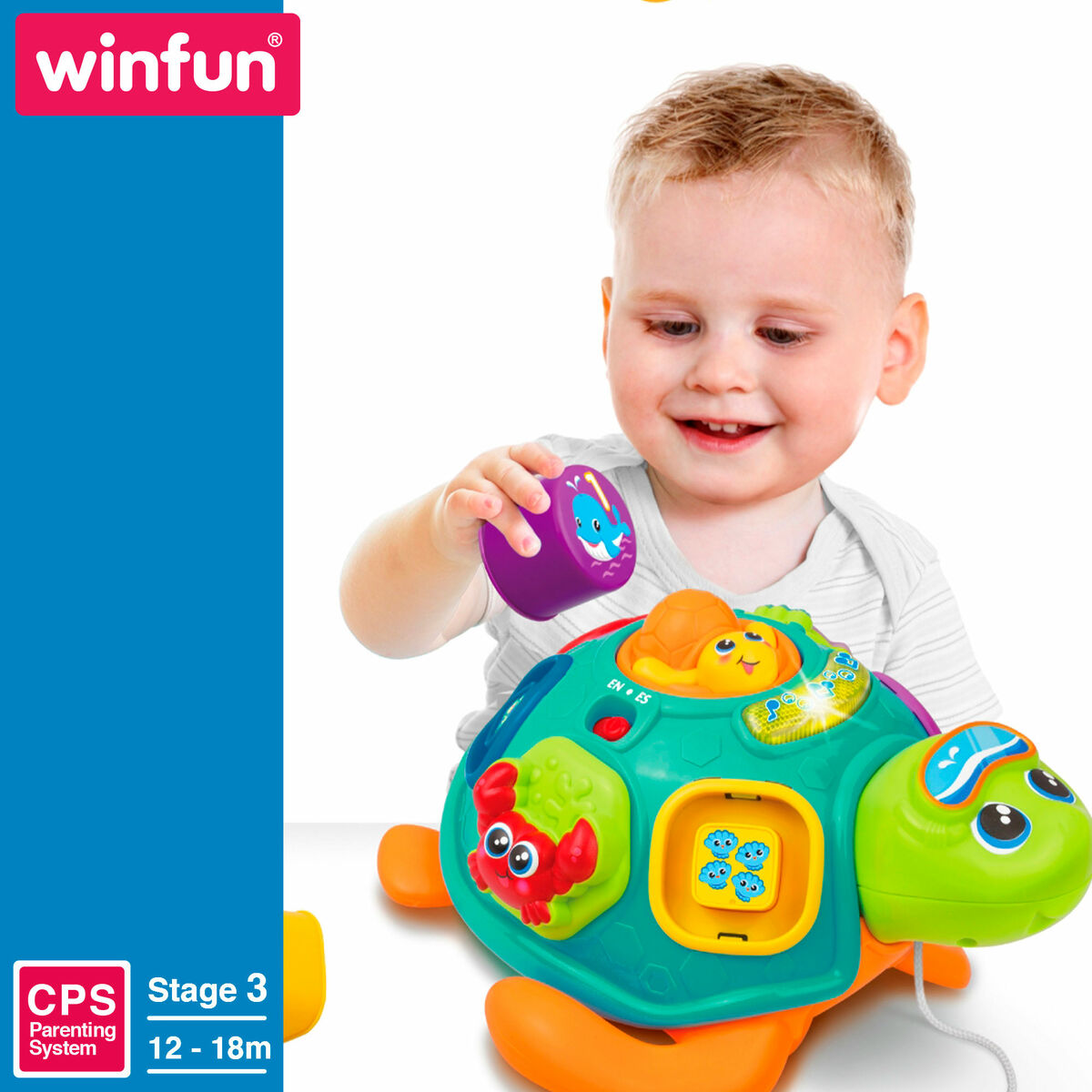 Pull-along toy Winfun 23 x 12 x 23 cm Tortoise Multicolour (2 Units)