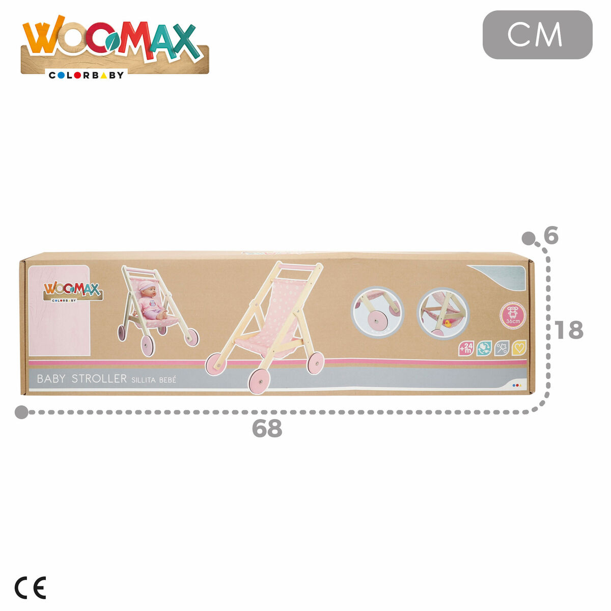 Doll Stroller 33 x 44 x 51 cm (2 Units)