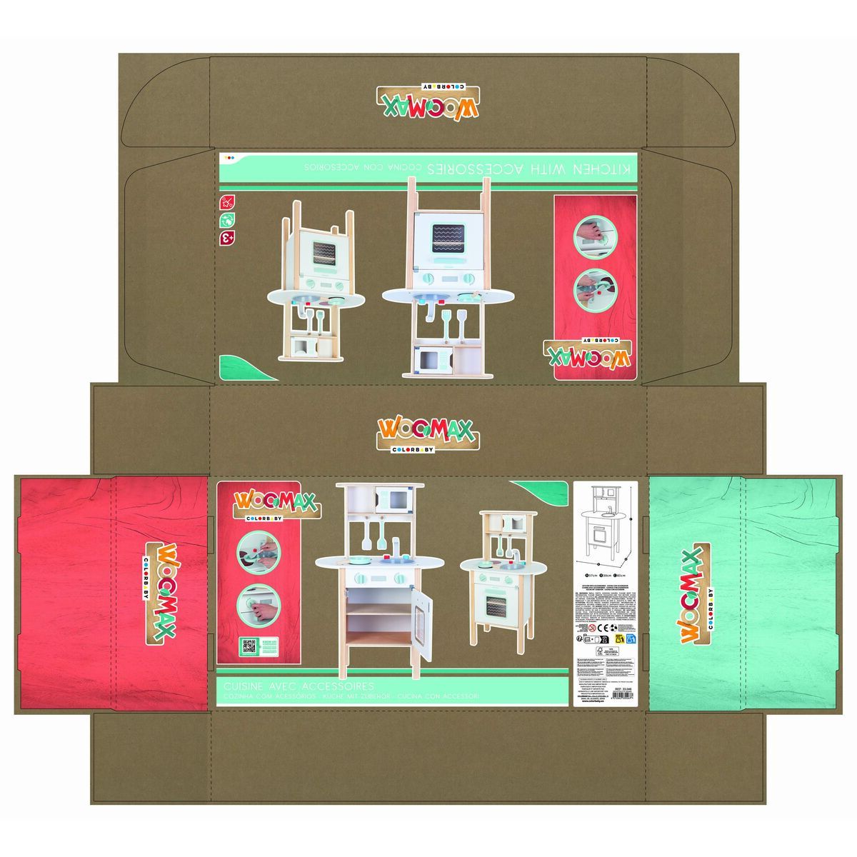 Toy kitchen 57 x 85 x 30 cm (2 Units)