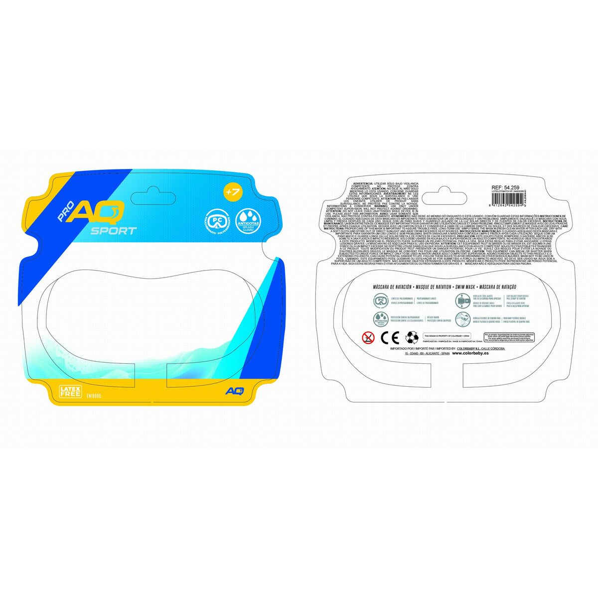 Diving Mask AquaSport Blue (6 Units)