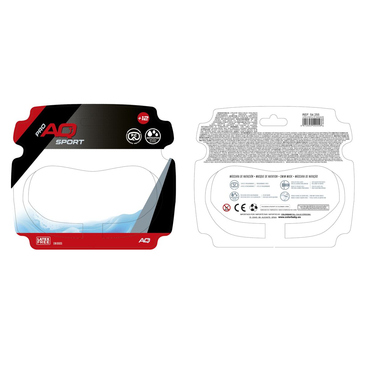Diving Mask AquaSport Black (6 Units)