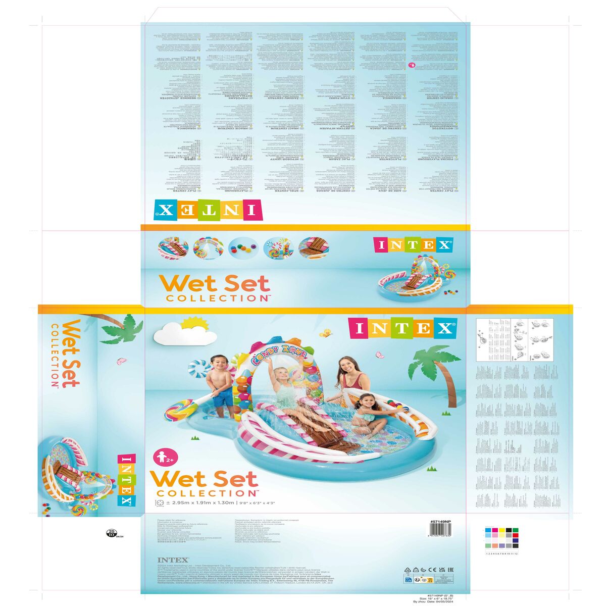 Inflatable Paddling Pool for Children Intex 295 x 130 x 191 cm (2 Units)