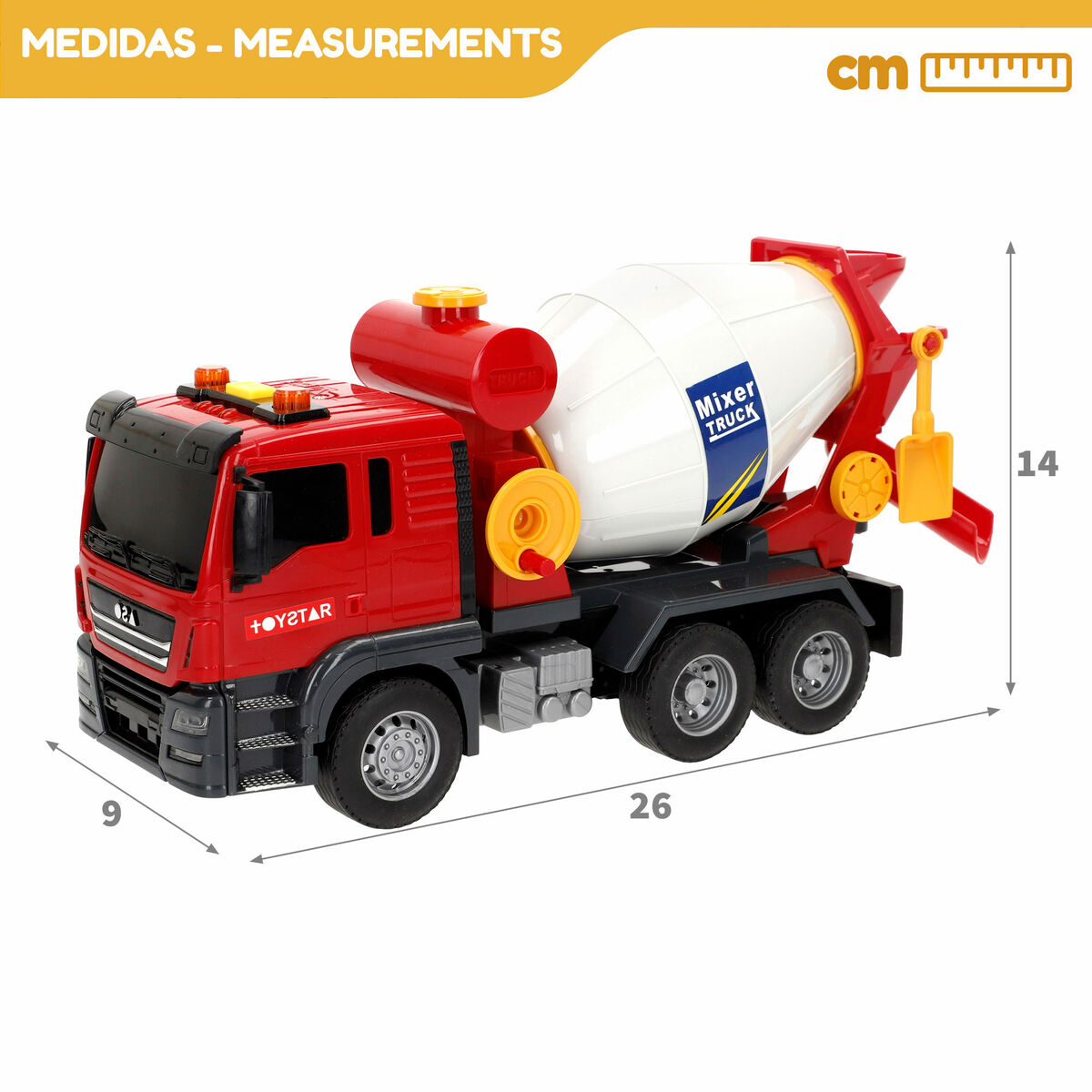 Concrete Mixer Lorry Speed & Go 26 x 14 x 9 cm (6 Units)