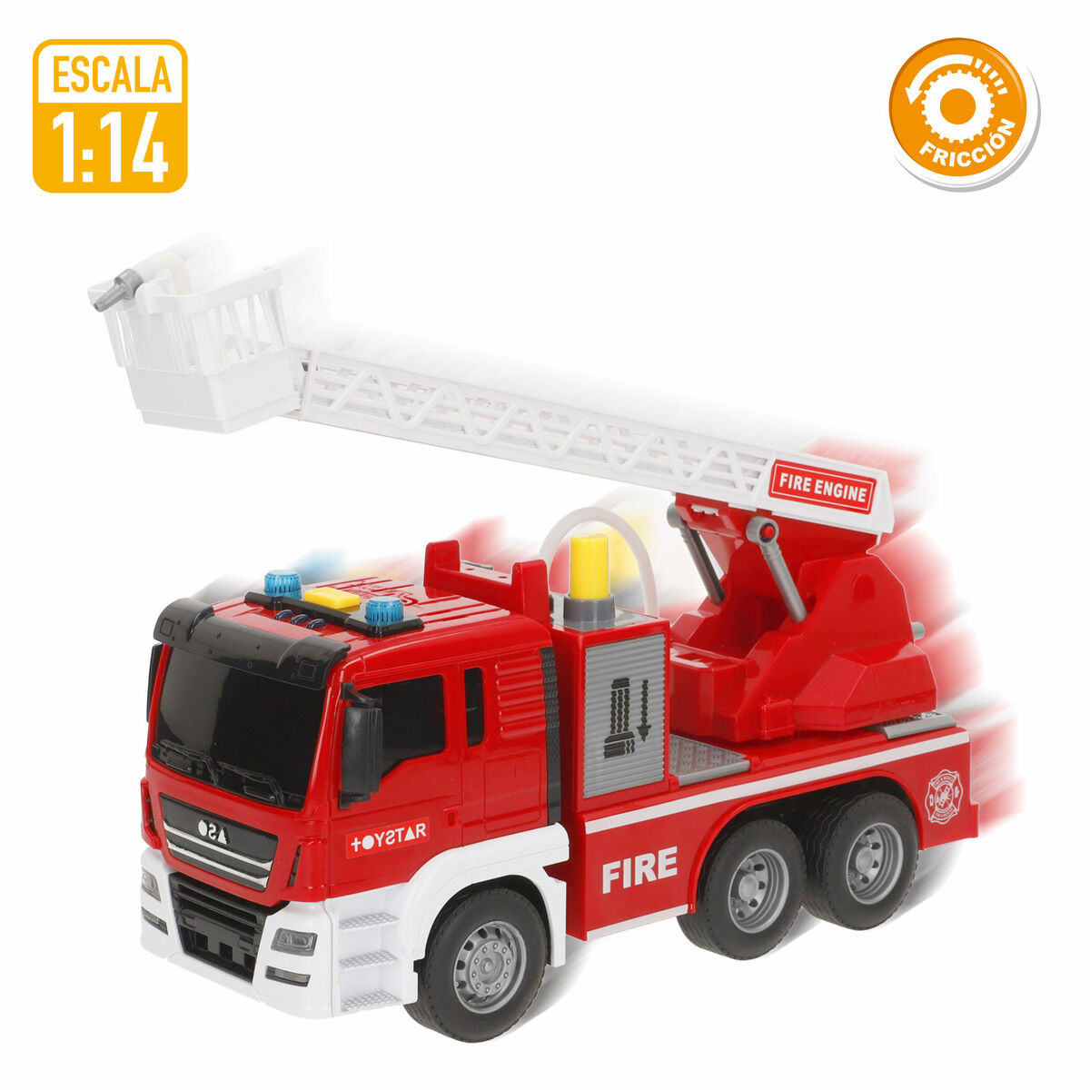Fire Engine with Light and Sound Speed & Go 26 x 14 x 9 cm (6 Units)