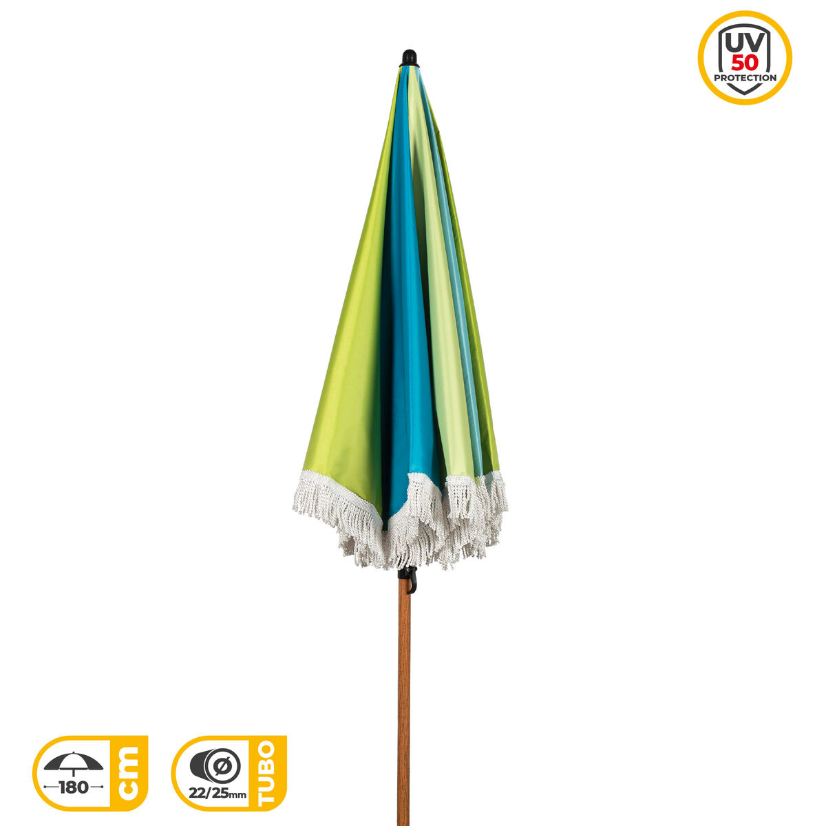 Beach parasol Aktive Multicolour 180 x 187 x 180 cm (4 Units)
