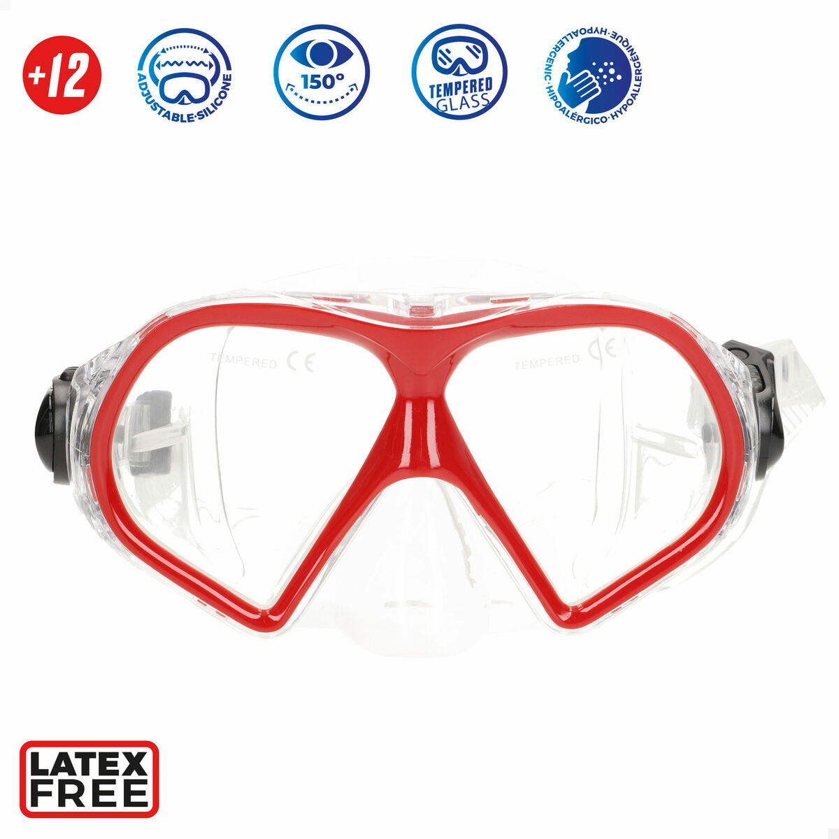Snorkel Goggles and Tube AquaSport Red Grey (6 Units)