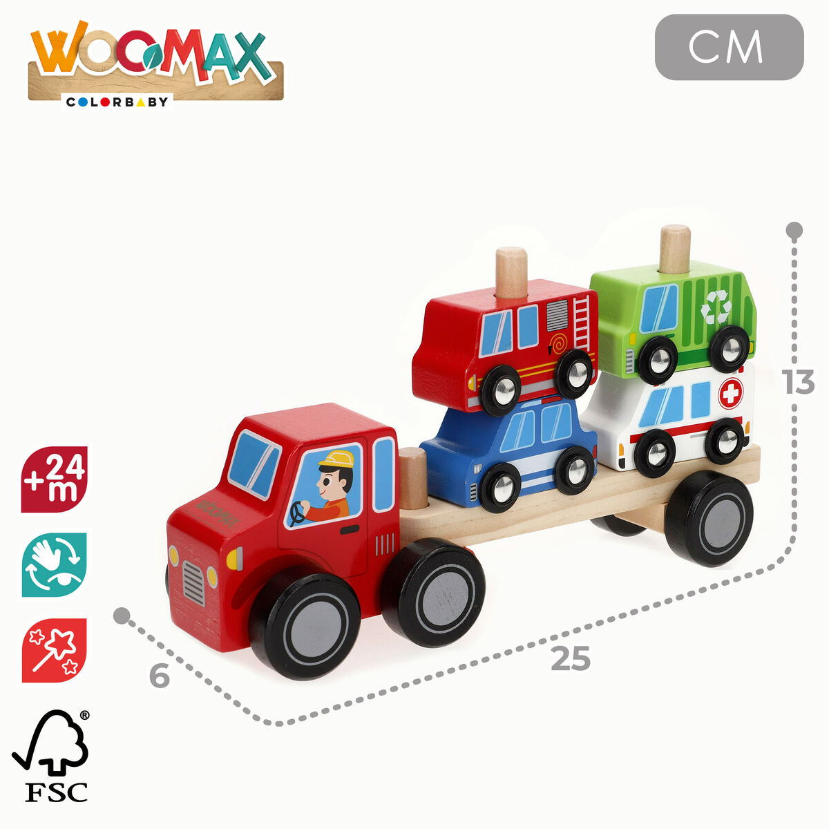 Truck Carrier and Cars 25 x 13 x 6 cm (6 Units)