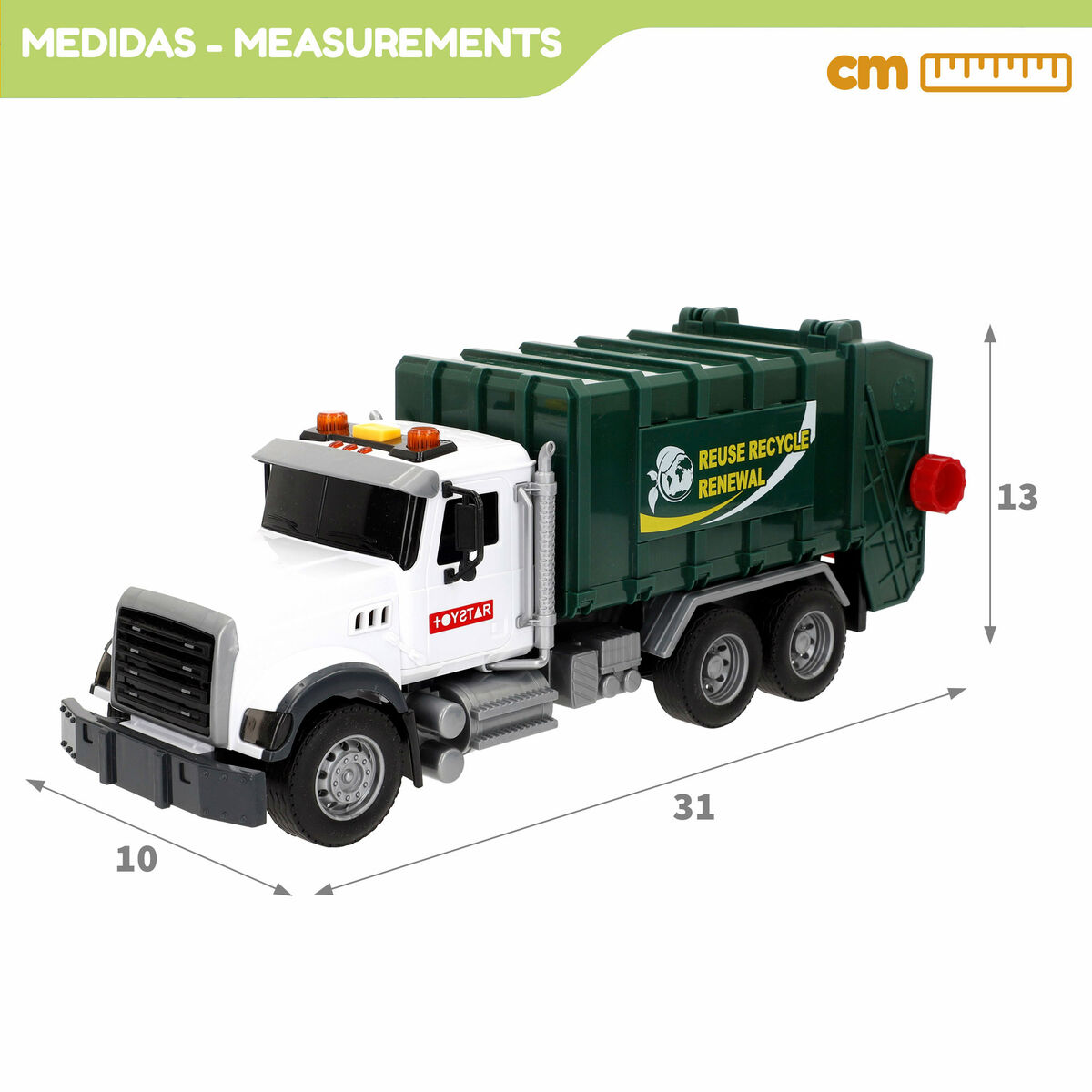 Garbage Truck Speed & Go 31 x 13 x 10 cm (6 Units)
