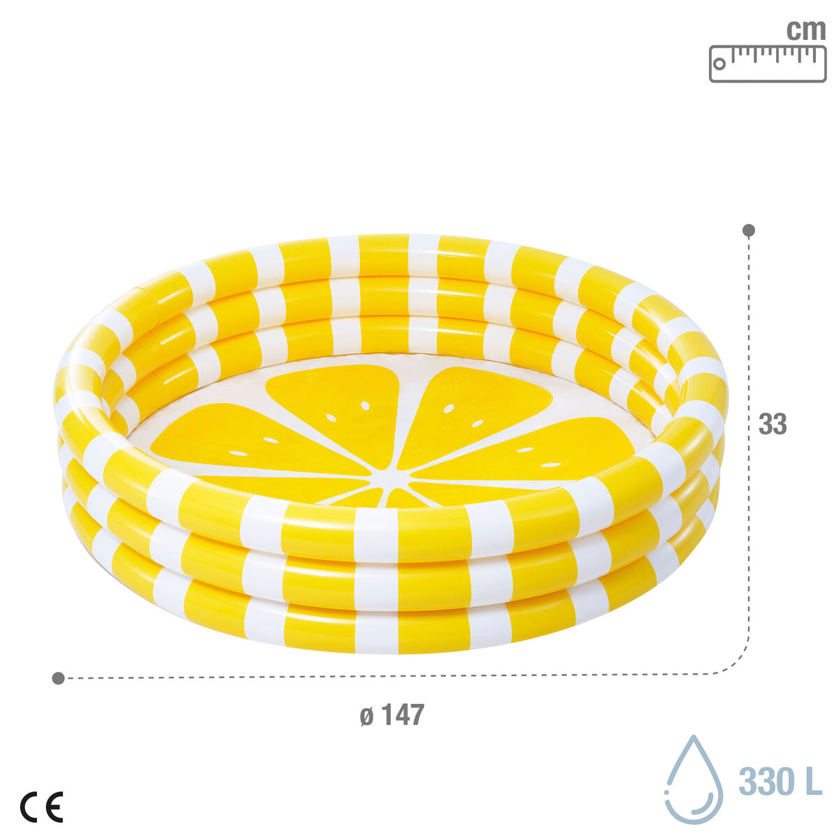 Inflatable Paddling Pool for Children Intex Lemon 147 x 33 x 147 cm Yellow (6 Units)