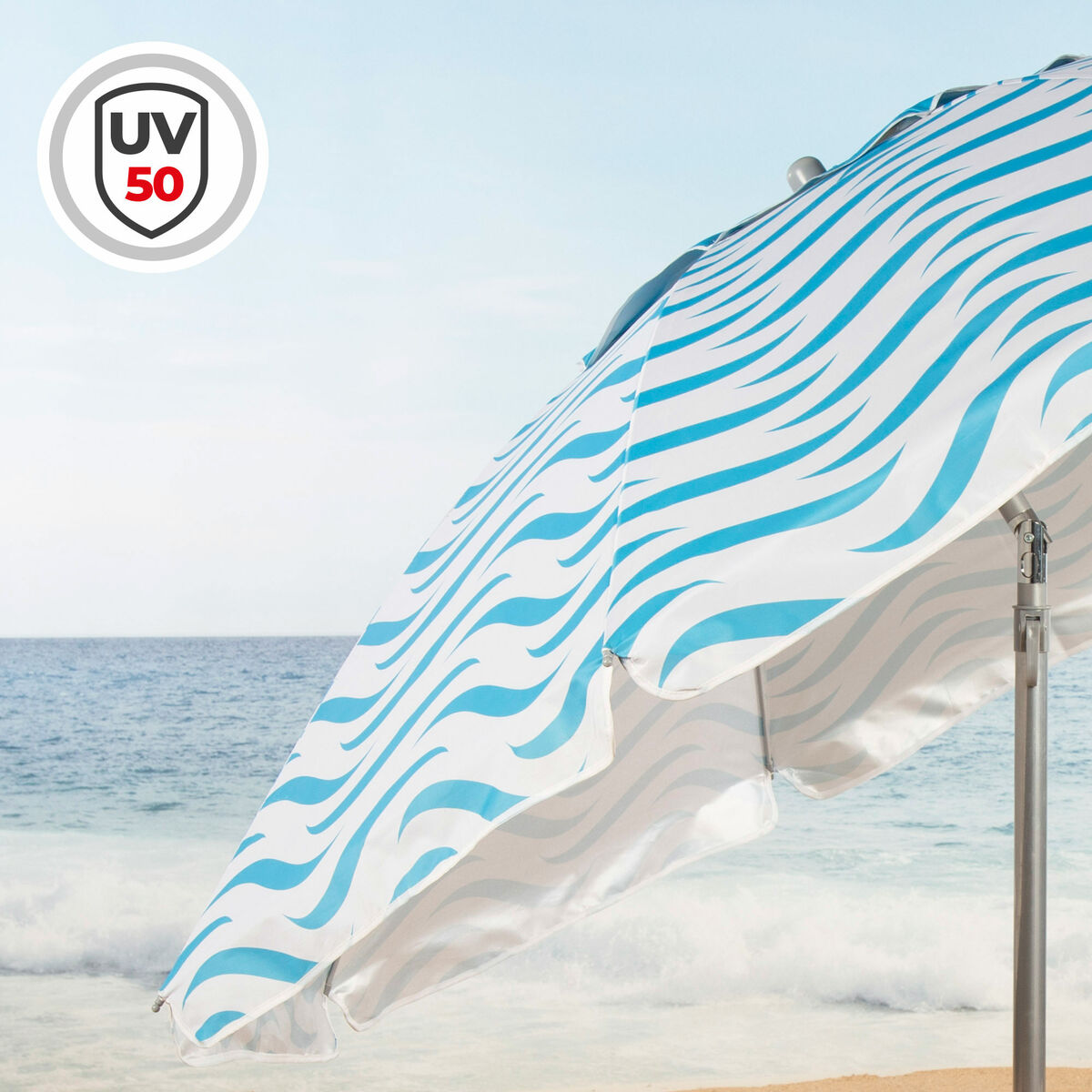 Beach parasol Aktive Blue  200 cm 200 x 190 x 200 cm (6 Units)