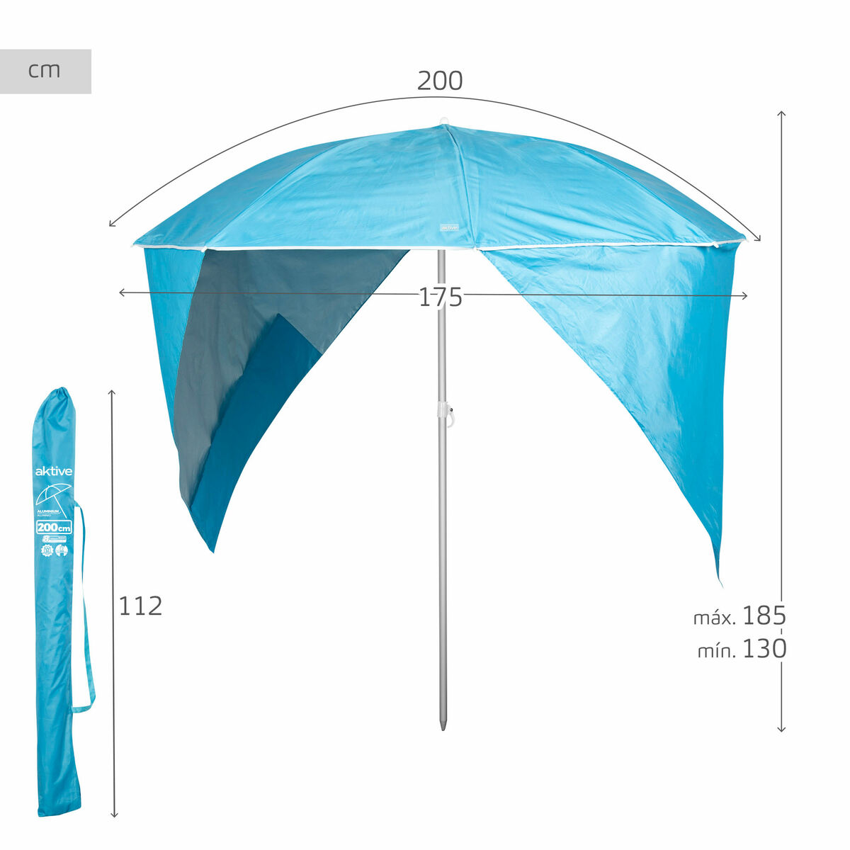 Umbrella Aktive Blue 200 x 185 x 200 cm (6 Units)