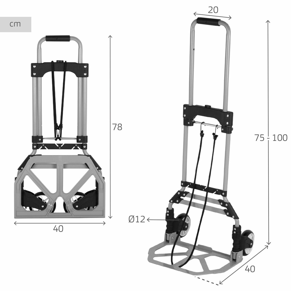 Multi-purpose Cart Aktive 40 x 100 x 40 cm (2 Units)