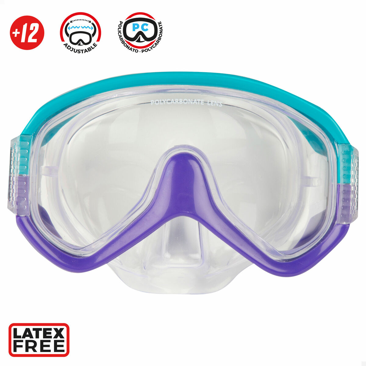 Snorkel Goggles and Tube AquaSport Turquoise (6 Units)