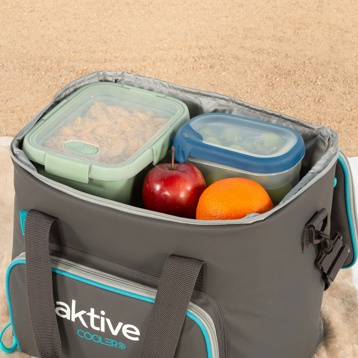 Portable Fridge Aktive 20 L 32 x 28 x 23 cm Black (4 Units)