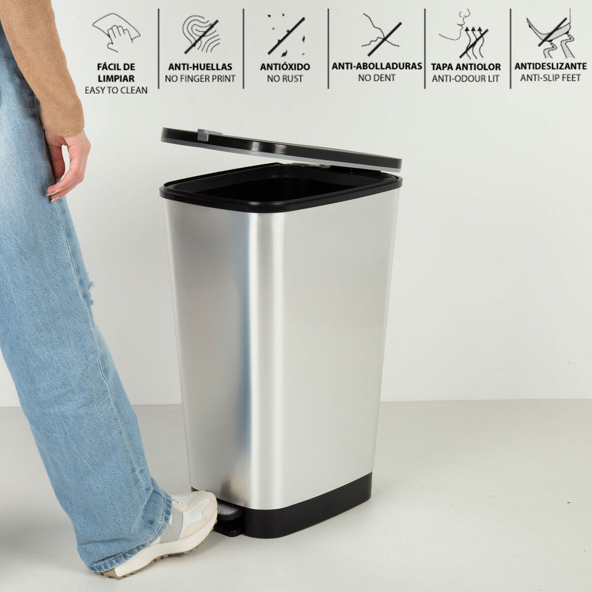 Waste bin Curver Grey Plastic 45 L (3 Units)