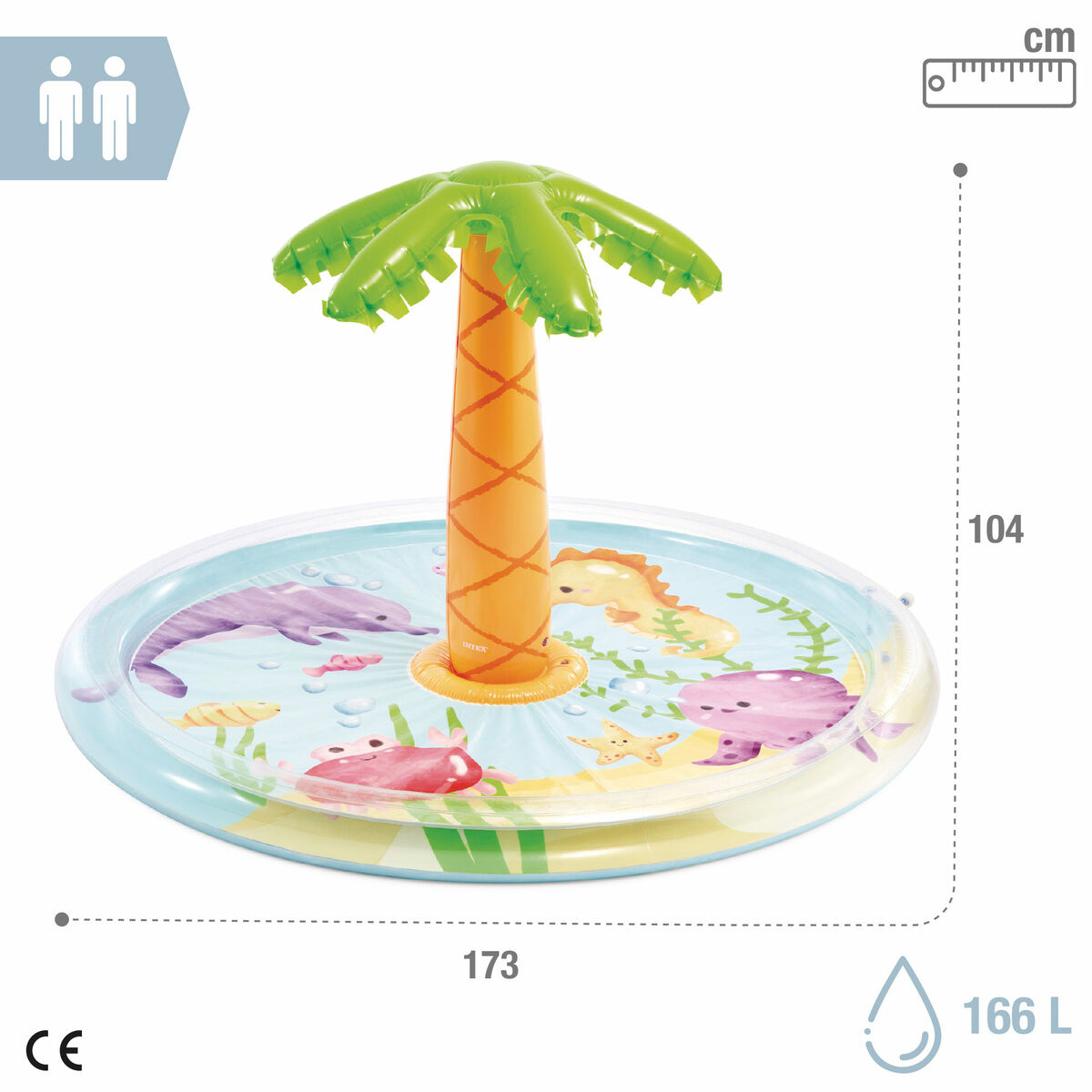 Inflatable Paddling Pool for Children Intex 173 x 104 cm (4 Units)