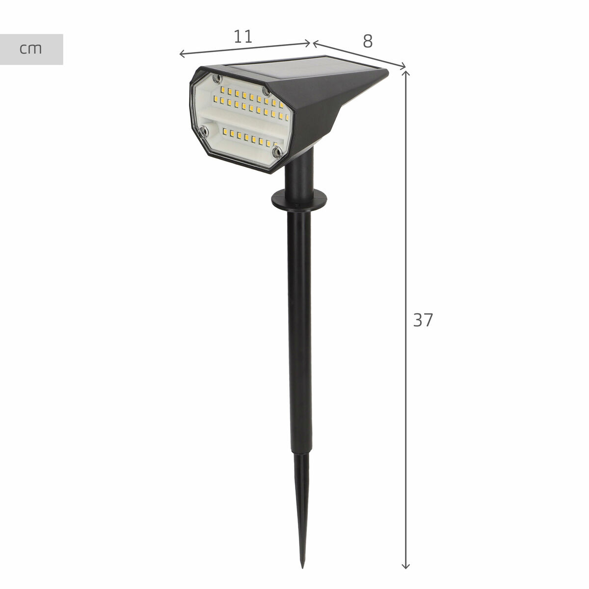 Solar lamp Aktive 8 x 37 x 11 cm (6 Units)
