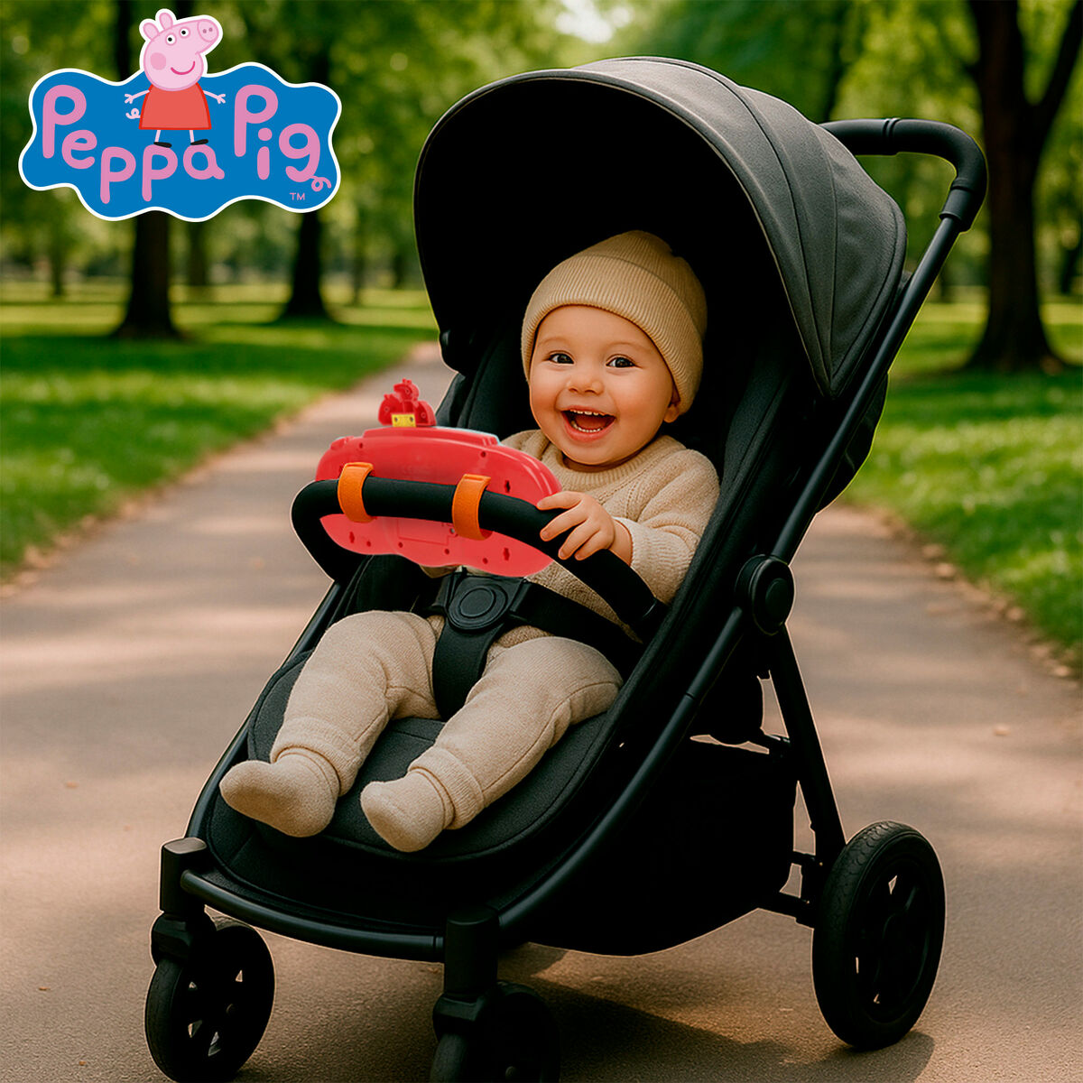 Steering Wheel for Pushchair Peppa Pig 26 x 17 x 7 cm (4 Units)