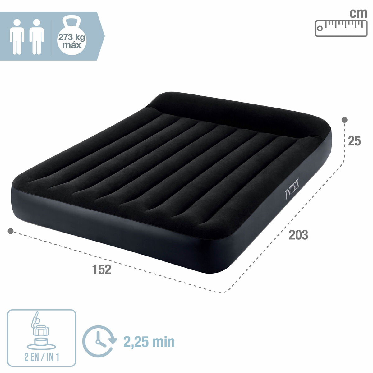 Air Bed Intex 152 x 25 x 203 cm (3 Units)