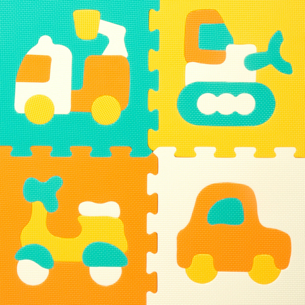 Puzzle Carpet Colorbaby Multicolour Plastic EVA 90 x 90 cm Cars 9 Pieces (4 Units)