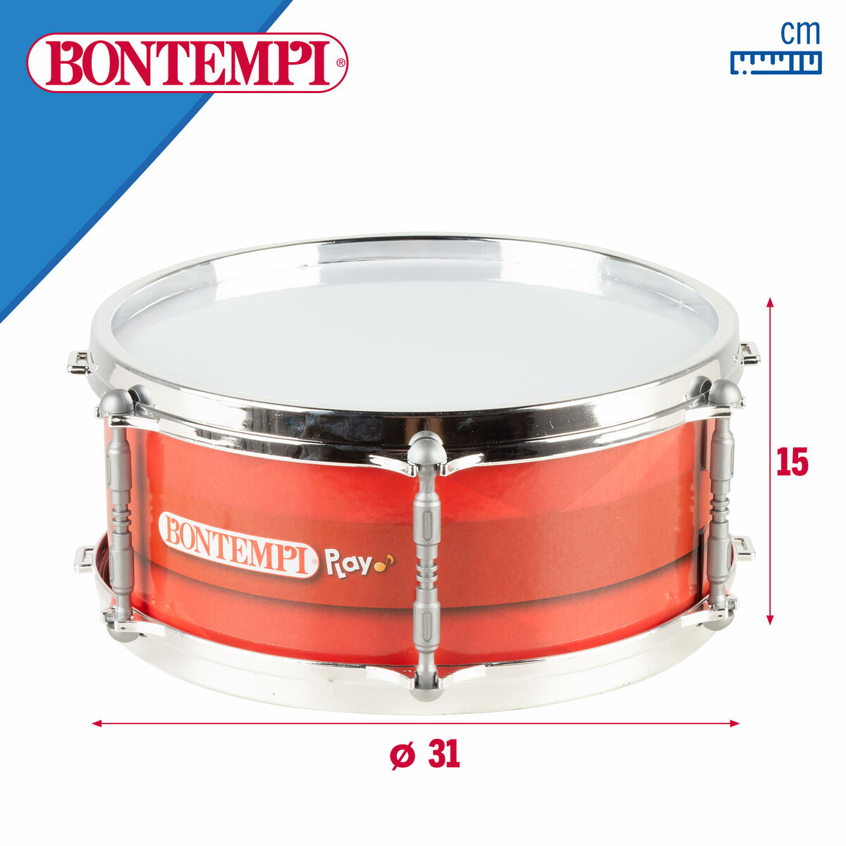 Drum Bontempi Plastic 31 x 15 x 31 cm Red (4 Units)